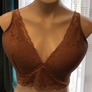 Pink bralette tan size XXL